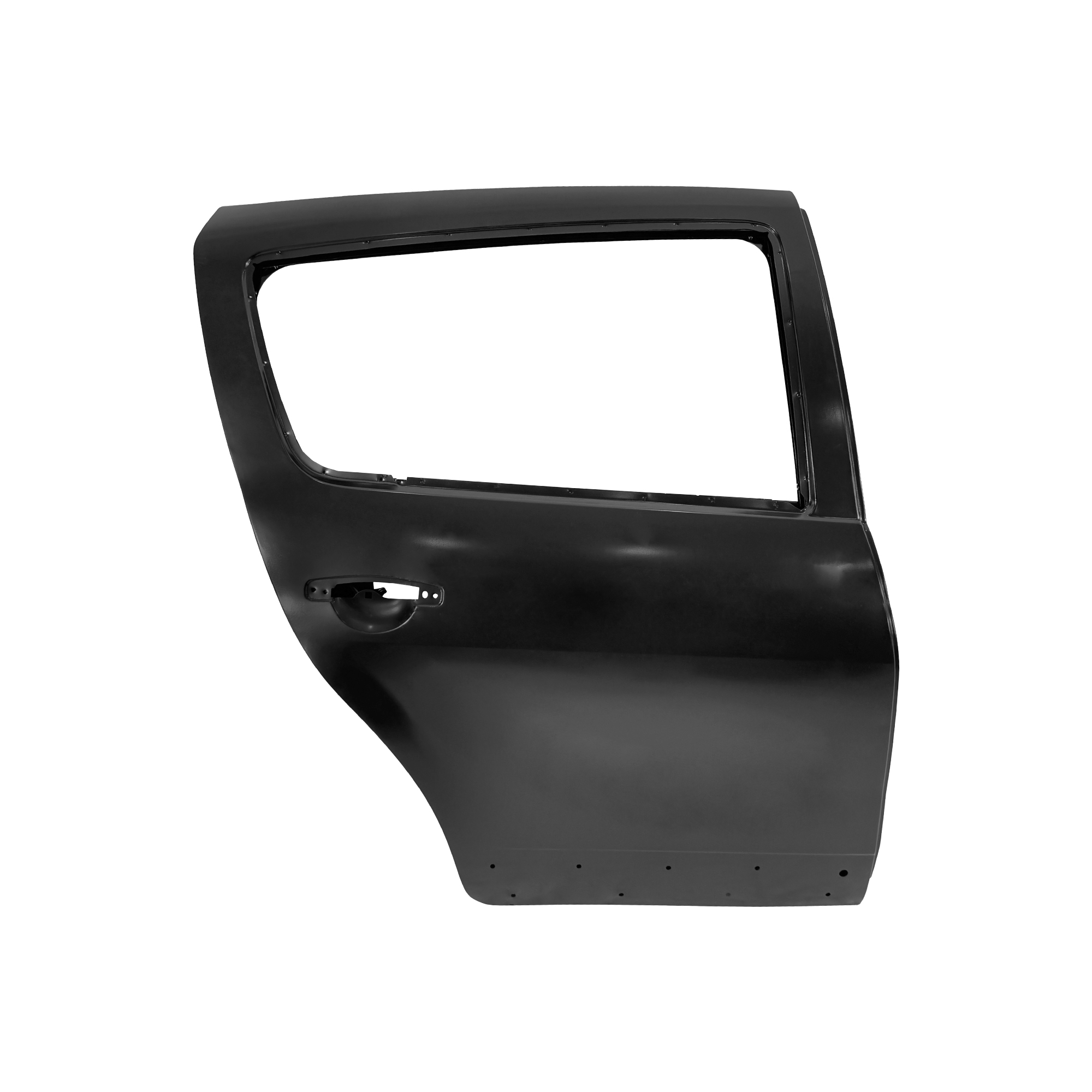 PUERTA TRASERA DE REPUESTO RH CON ORIFICIO PROTECTOR, 2009, PARA DACIA SANDERO, 821006948R, (ACERO)