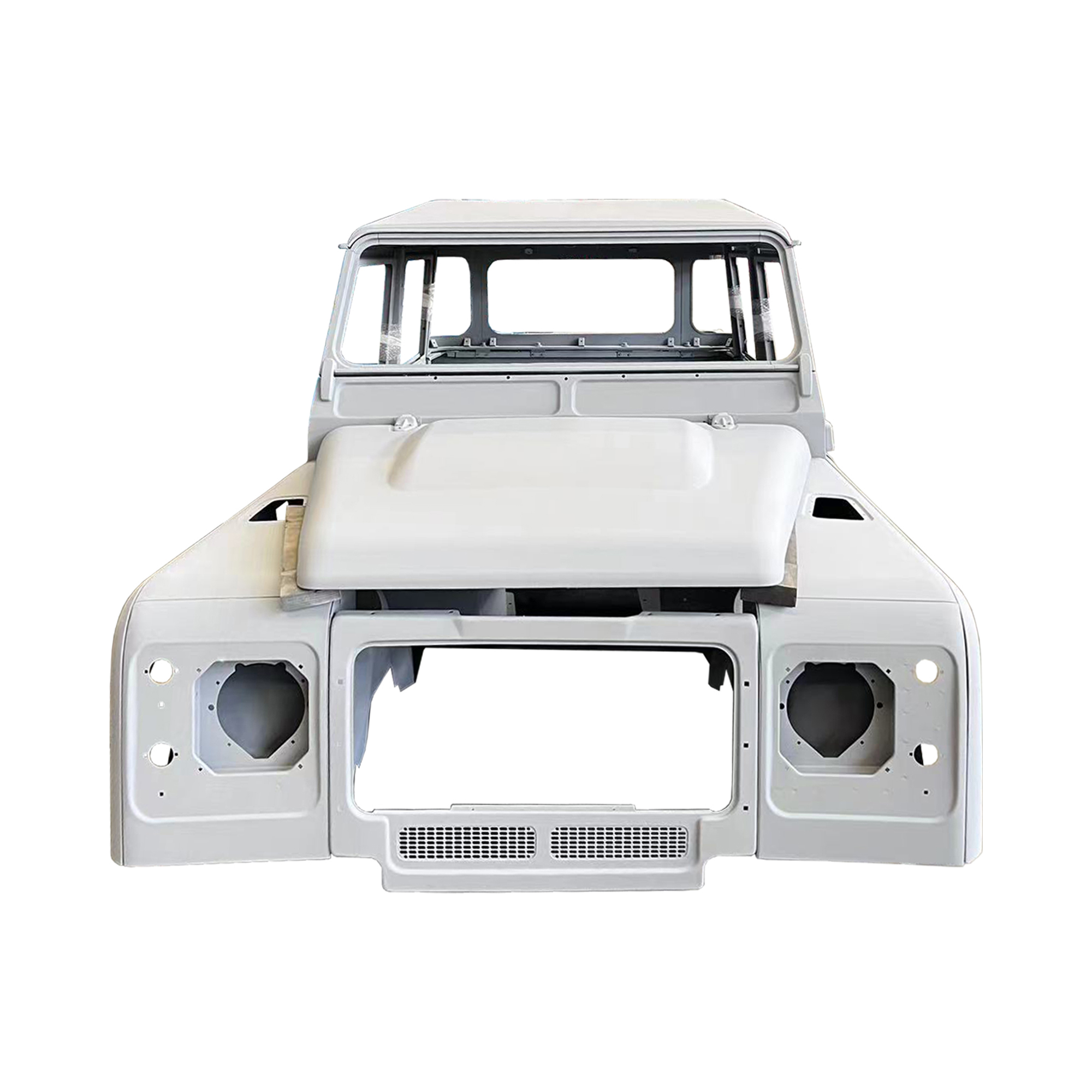 REPLACEMENT DOUBLE ROW PICKUP COMPLETE CAB WITH DOORS, WITH PRIMER, 1998, FOR LAND ROVER DEFENDER 110 TD4, (LHD), (ALUM+STEEL)